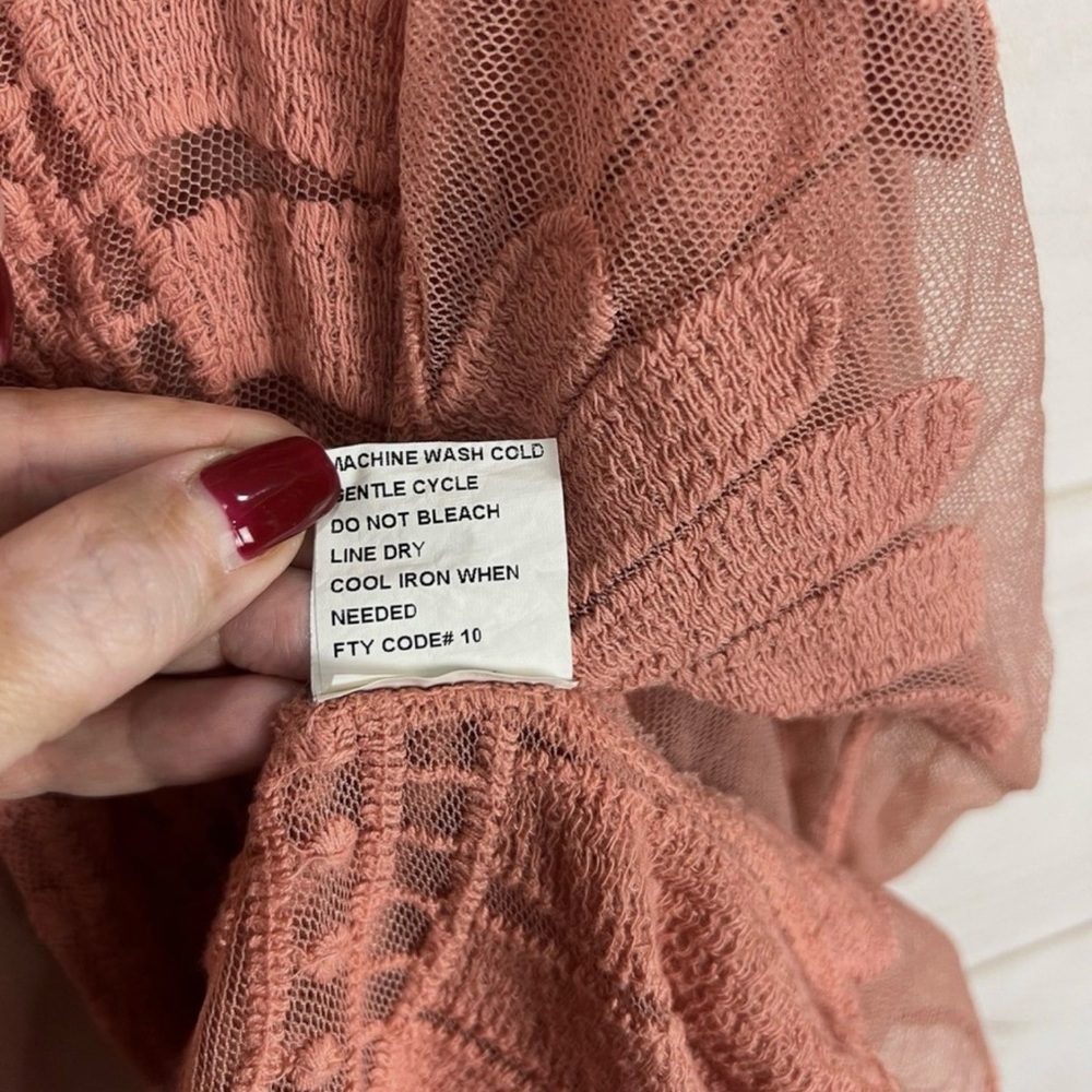 Boho Crochet Long Duster - Dusty Rose - Picture 5 of 7